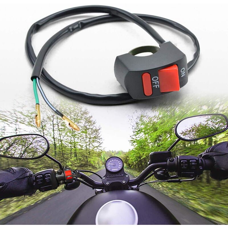 1 Piece Motorcycle Handlebar Switch On Off Push Button Bike Motorbike Tuning Part For U5 U7 U2 LED Headlight Scooter - Image 3