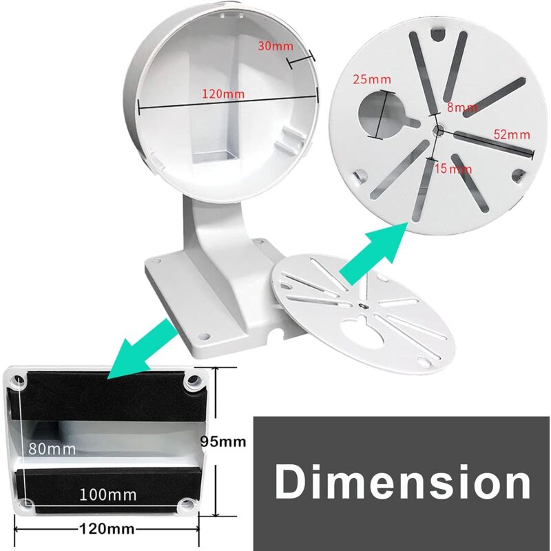 Security Camera Junction Box Bracket,Cable Management Enclosure Compatible With Metal Dome Cameras,Strong Powder - Image 3