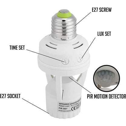 Pir Motion Sensor Light Bulbs With E27 Base For Indoor Use With Time And Light Setting - Image 2