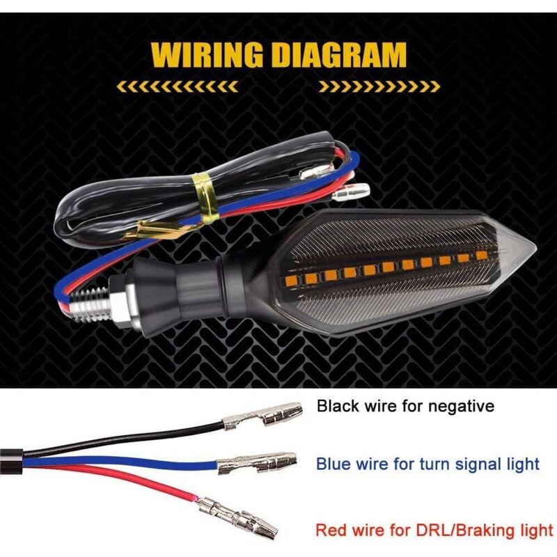4 pcs 12V Universal Motorcycle Turn Signal Indicator Amber Light Dual Color 17 LED Blue Amber Lamp - Image 2
