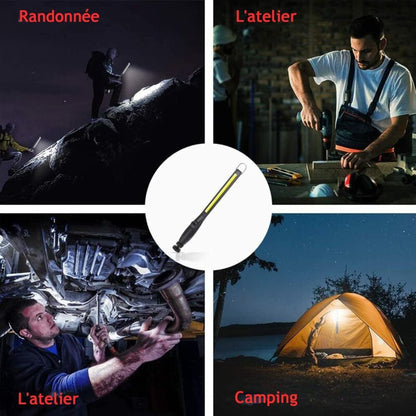 2 pcs Magnetic LED Work Light Super Bright Rechargeable Flashlight For Garage, Camping, Hiking, Car Repair, Emergency - Image 4