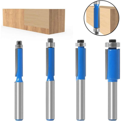 4 pcs 8Mm Copy Bit Diy Woodworking Milling Cutter Tools With Top Bearing, Flush Trim ROuter Bit Shank - Image 3