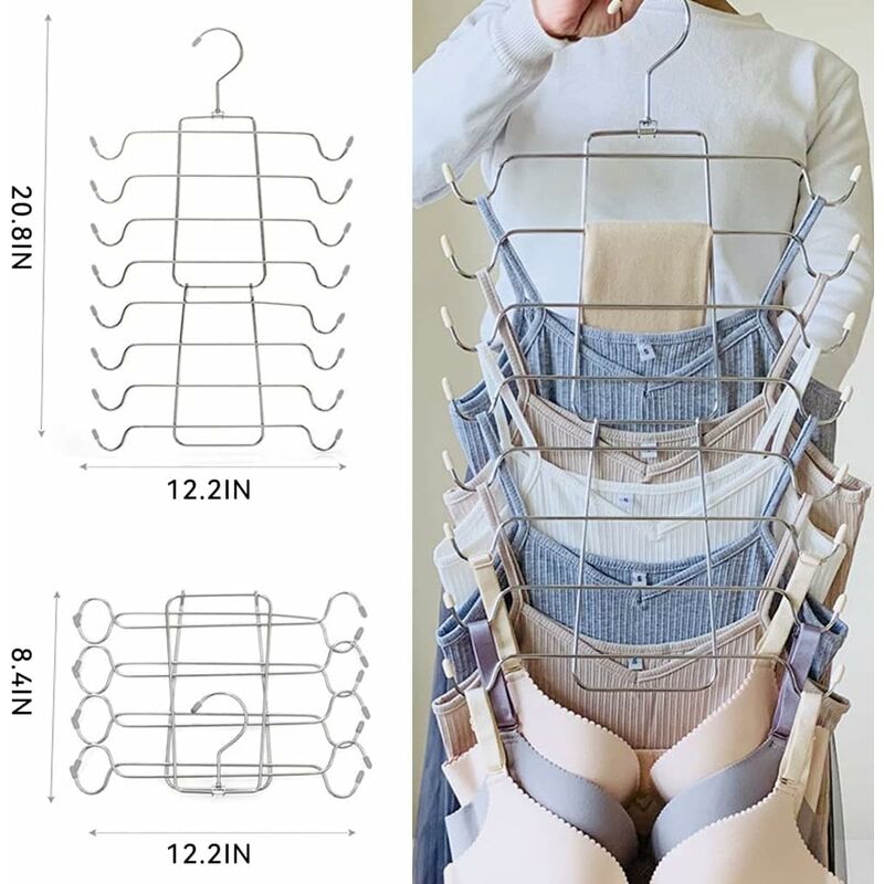 Foldable Space Saving Hanger, Multi-Layer Camisole Hanger, Multifunctional Metal Hangers, Ideal For Underwear, Belts, - Image 2