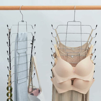 Foldable Space Saving Hanger, Multi-Layer Camisole Hanger, Multifunctional Metal Hangers, Ideal For Underwear, Belts, - Image 4