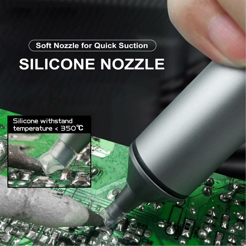 Desoldering Pump With High Temperature Resistant Silicone Nozzle, Premium Aluminum Housing, Stronger Suction Power, - Image 4