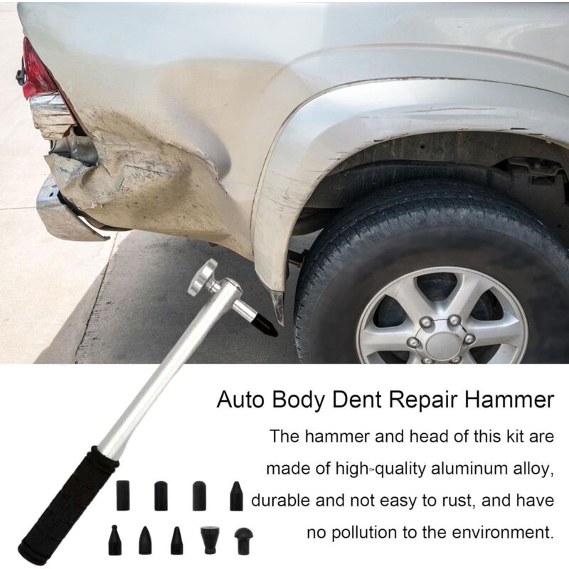 Car Dent Repair Tool, Strong Hammer Tap Down With 9 Heads, Portable Hand Tools Dent Repair Kit Dent Puller Kit For Car - Image 3