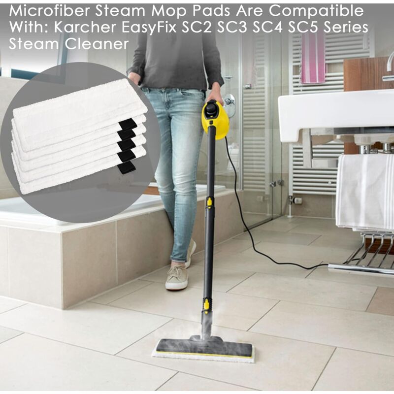 5 Pack Microfiber Floor Mop Pads Compatible With Karcher Easyfix Sc2 Sc3 Sc4 Steam Cleaners, Steam Mop Replacement - Image 2