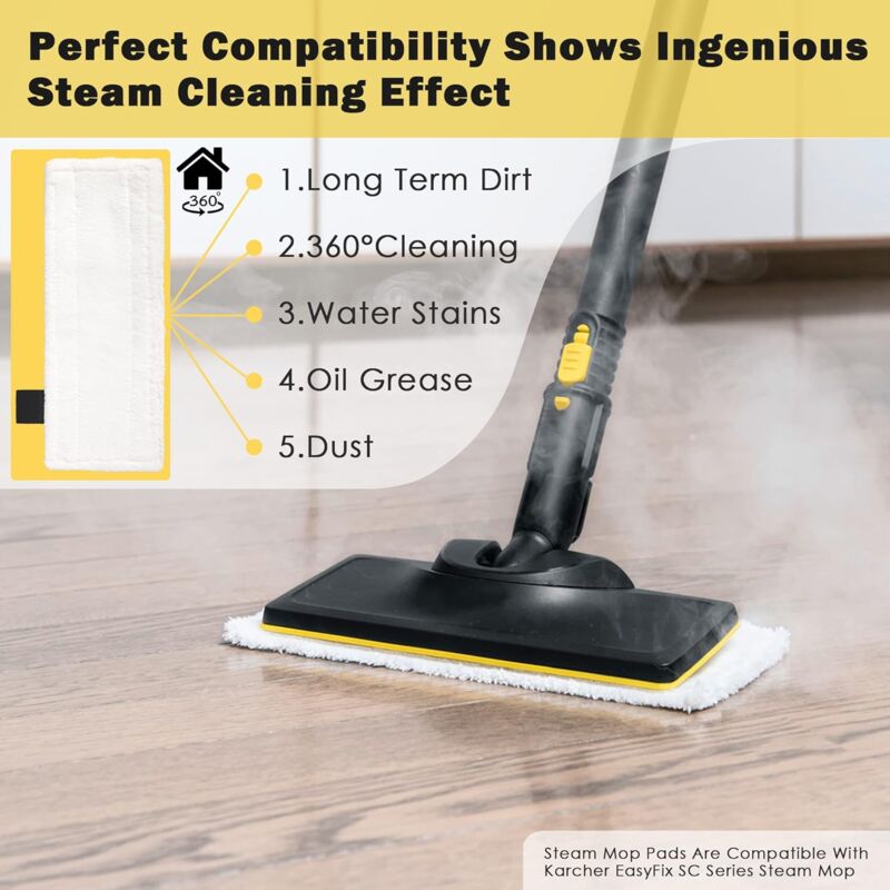 5 Pack Microfiber Floor Mop Pads Compatible With Karcher Easyfix Sc2 Sc3 Sc4 Steam Cleaners, Steam Mop Replacement - Image 3