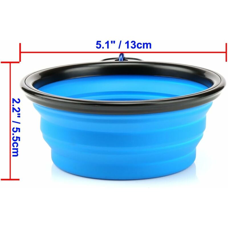 2 Dog Bowl Foldable Travel Dog Water Bowl Portable Cat Pet Silicone Food Bowl Small - Image 2