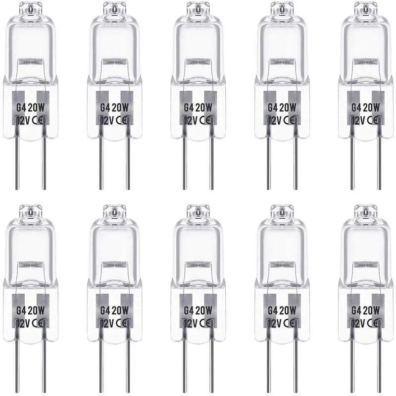 G4 Halogen Bulbs, 12V 20W Halogen Pin Base Lamp, Warm White 3000K, 350Lm, Dimmable, G4 Low Voltage Halogen Lamp, Clear