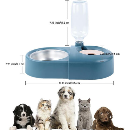 Cat Bowl, Dog Bowl, Automatic Water Bottle, Tilted Raised Water Bowl For Small And Medium Dogs And Cats - Image 2