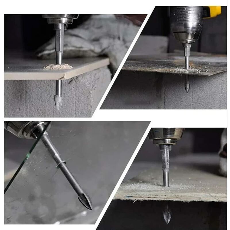 5 pcs Triangle Drill Bit Set, Carbide Tile Drill Bits, Efficient Universal Drilling Tool For Glass, Tile, Concrete, - Image 2