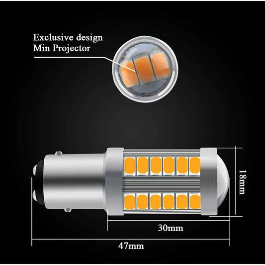 Amber 1157 Ba15D P21/5W 5630 33Smd Car LED Bulbs Canbus 900Lm Super Bright Front And Rear Turn Signal Light Indicator - Image 2