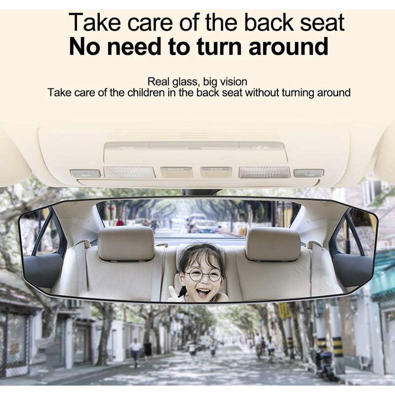 Interior Rearview Mirror, Universal Wide Angle Panoramic Car Interior Rearview Mirror For Car Or Truck Cabin, 23884Mm - Image 4