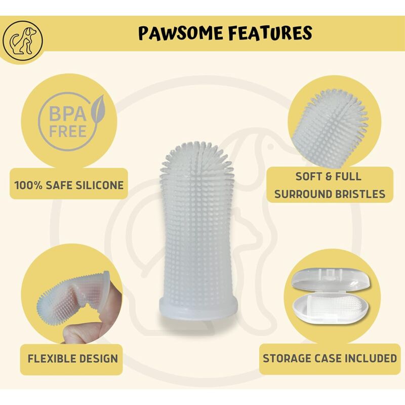 Dog Toothbrush 2 Pack Toothbrush And Storage Case Non-Toxic Silicone Teeth Cleaning Breath Dental Care Plaque Off - Image 3