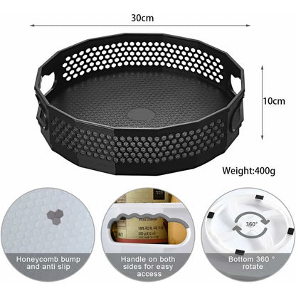 Turntable, Plastic Spice Rack Organizer For Spices Condiments Kitchen Storage, Kitchen Cupboard Turntable, Spice Rack - Image 2