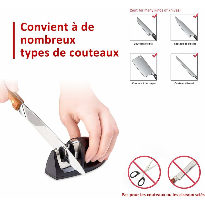 Professional Kitchen Sharpener 2 In 1 Manual Sharpener For All Sizes Stainless Steel And Ceramic Knives, Non-Slip Base - Image 4
