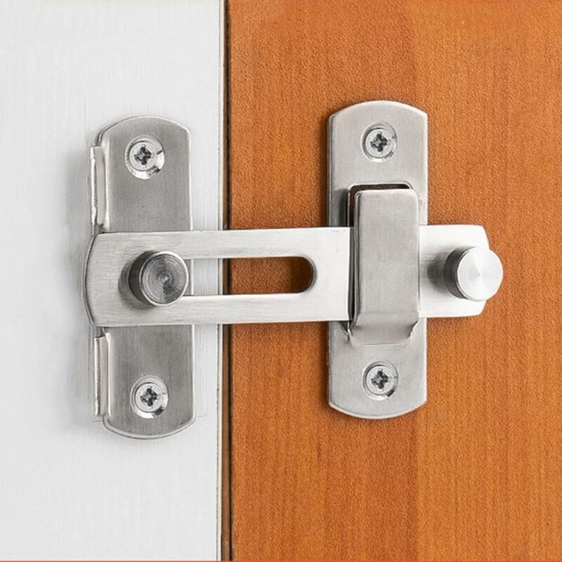 Door Latch Sliding Lock, Stainless Steel Door Lock With Screws Security Door Latches For Window, Garden And Door - Image 3