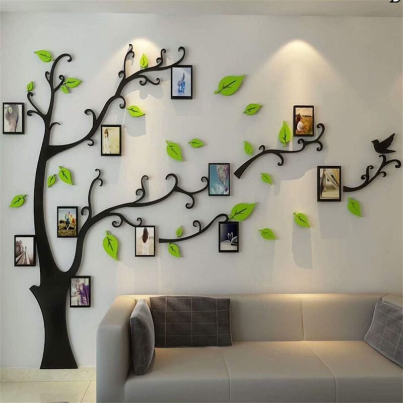 3D Tree Wall Stickers Diy Wall Decals Tree Wall Stickers Arts Decorations For Living ROom Bedroom (E Light Green - Image 4