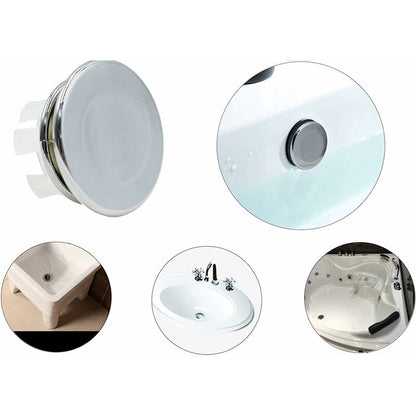 6 pcs Chrome Bathroom Sink Overflow Plug Toilet Overflow Drain Hole ROund Part - Image 4