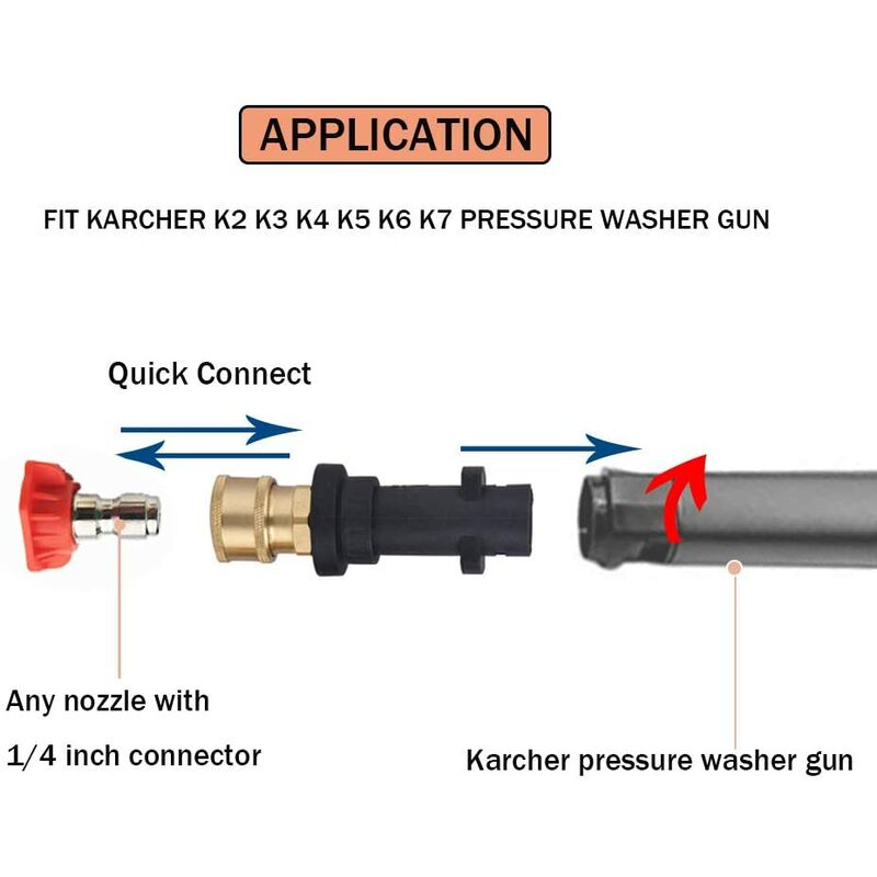 Pressure Washer Gun Adapter With 1/4'' Female Quick Connect Fitting Compatible With K Series Pressure Washers K2, K3, - Image 3