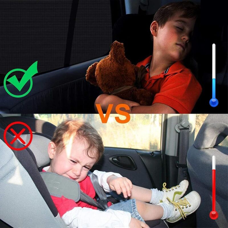 Car Sun Shade For Baby, 2 Pack Car Sun Shade For Kids And Pets, Block Uv Rays Anti Mosquito Net, Universal Size For - Image 2