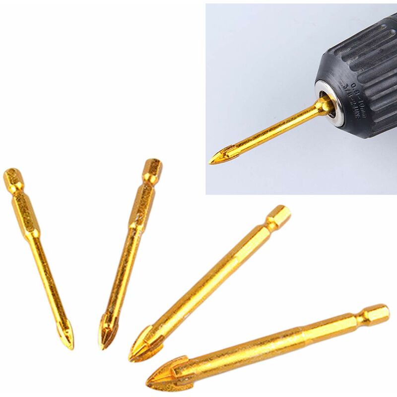 10 pcs 6Mm Tungsten Carbide Drill Bit Set With Flat Hex Shank For Mirror Porcelain Marble - Image 2