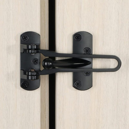 Secondary Door Lock, Security Door Chains, Sliding Door Lock, Stainless Steel Swing Bar, Security Door Lock, Matte Black - Image 2