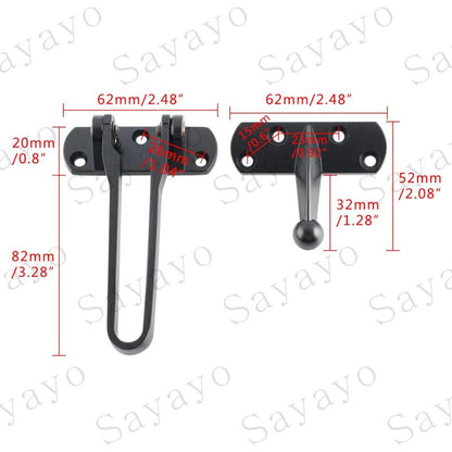 Secondary Door Lock, Security Door Chains, Sliding Door Lock, Stainless Steel Swing Bar, Security Door Lock, Matte Black - Image 4