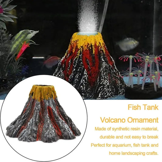 Aquarium Decoration Kit Volcano Multicolor With LED Light Air Stone For Air Pump Aquarium Accessories Aquarium - Image 2
