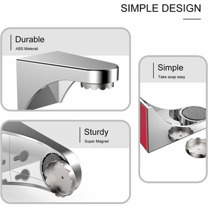2 Pack Plastic Soap Dish Holder With 3M Magnetic Magnet, Wall Hanging Soap Holder, Easy To Use For Bathroom, Kitchen - Image 3