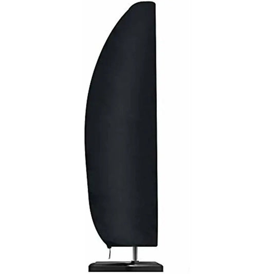 210D Oxford Fabric Parasol Cover Water Resistant Windproof Uv Resistant Tear Resistant Extra Large With Zipper Black