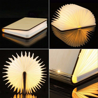 LED Wooden Book Lamp, Christmas Gift Idea Book Lamp Folding And Magnetic, Usb Rechargeable LED Paper Lamp, Decorative - Image 3