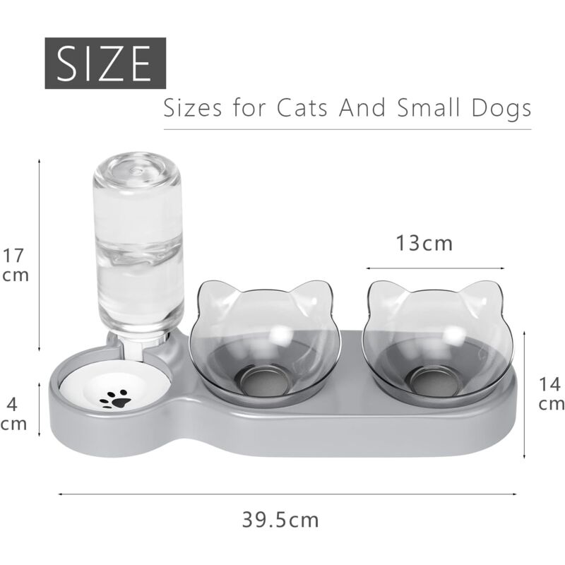 Cat Bowl, 15° Tilting Cat Water Bowl, Automatic Cat Bowl, Cat Feeders And Waterers, Non-Slip Cat Bowl, Cat Bowl - Image 2