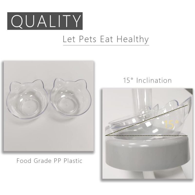 Cat Bowl, 15° Tilting Cat Water Bowl, Automatic Cat Bowl, Cat Feeders And Waterers, Non-Slip Cat Bowl, Cat Bowl - Image 4