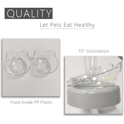 Cat Bowl, 15° Tilting Cat Water Bowl, Automatic Cat Bowl, Cat Feeders And Waterers, Non-Slip Cat Bowl, Cat Bowl - Image 4