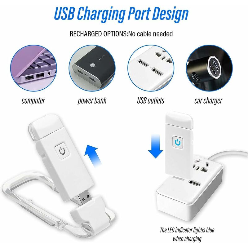 Reading Light, Clip-On Reading Lamp Usb Rechargeable, Flexible And Portable Clip-On Eye-Caring Light Compact And - Image 4