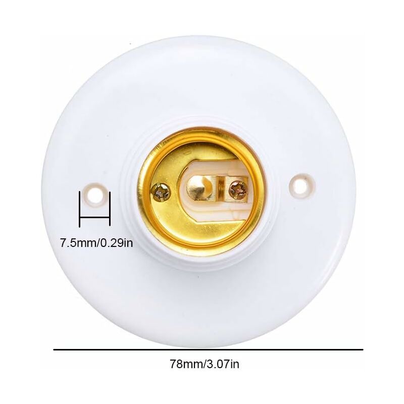 E27 Lamp Holder Screw Socket Plastic Wall Mount LED Bulb Base Converter Adapter Holders For E27 Bulb Plastic ROund - Image 2