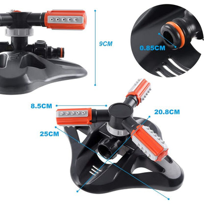 Garden Sprinkler, 360° ROtating 3 Arm Automatic Lawn Sprinkler Watering Irrigation - Image 2
