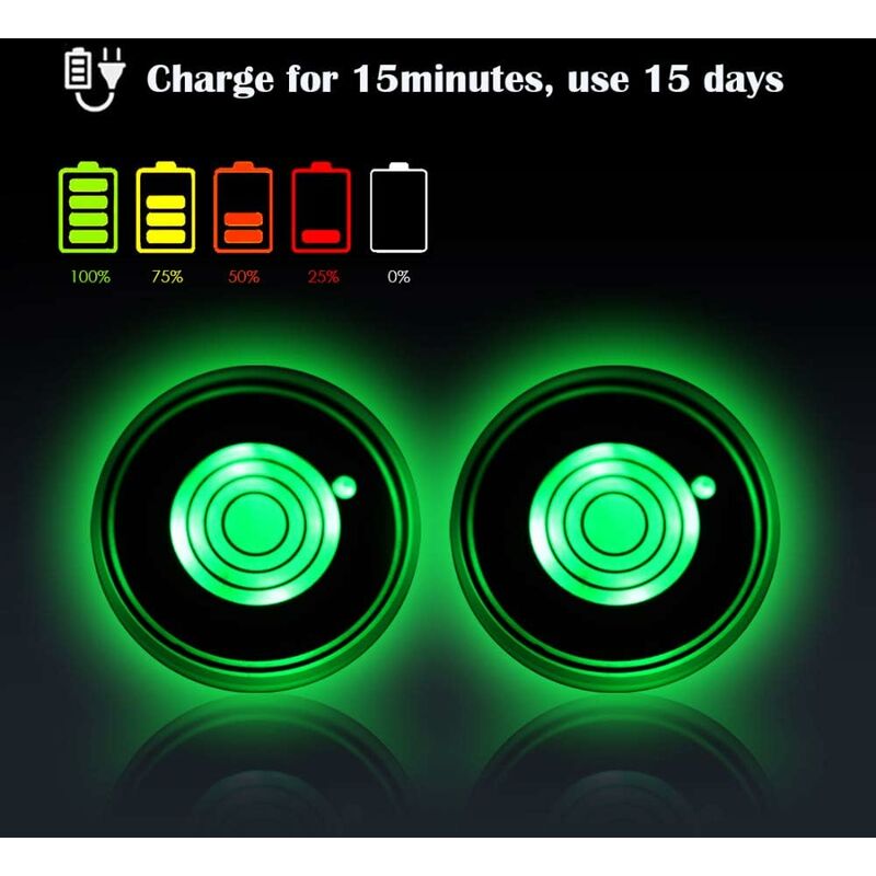 2 Pack LED Cup Holder, LED Car Coasters With 7 Colors Glow Cup Pad, Usb Charging Cup Mat For Coaster Accessories, - Image 2
