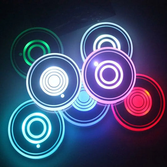 2 Pack LED Cup Holder, LED Car Coasters With 7 Colors Glow Cup Pad, Usb Charging Cup Mat For Coaster Accessories, - Image 3
