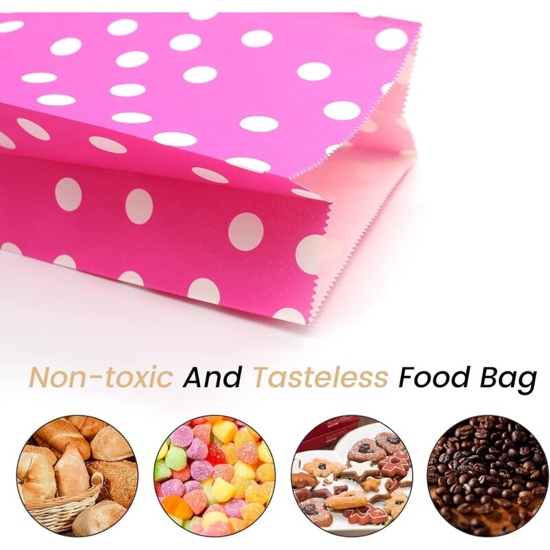 40 pcs Color Kraft Bag Birthday Gift Bag 48 pcs ROund Sticker Gift Bags Craft Paper Bag For Candy Cookies Nuts Weddings - Image 3