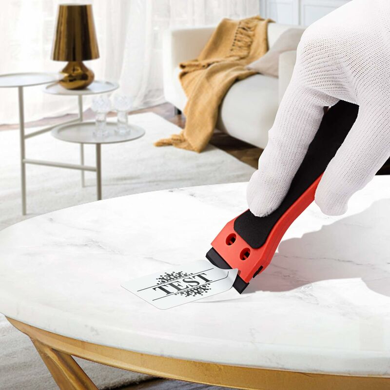 2 Plastic Scraper With 100 Squeegees, Long Handle Scrapers, For Removing Labels, Glue, Paint, Stickers And Decals, Red - Image 3