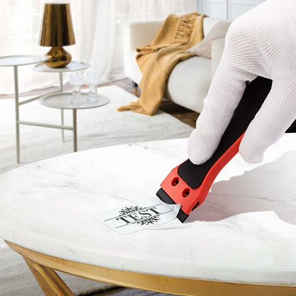 2 Plastic Scraper With 100 Squeegees, Long Handle Scrapers, For Removing Labels, Glue, Paint, Stickers And Decals, Red - Image 3