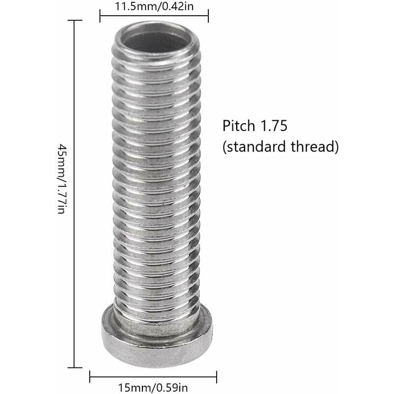 4 pcs Sink Basket Screws Stainless Steel 45Mm M12 Sink Basket Screws For Sink Strainer Plug -Silver - Image 2