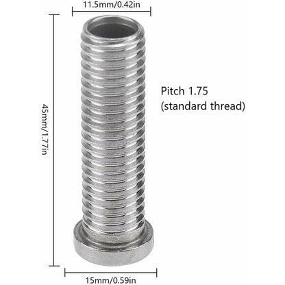 4 pcs Sink Basket Screws Stainless Steel 45Mm M12 Sink Basket Screws For Sink Strainer Plug -Silver - Image 2