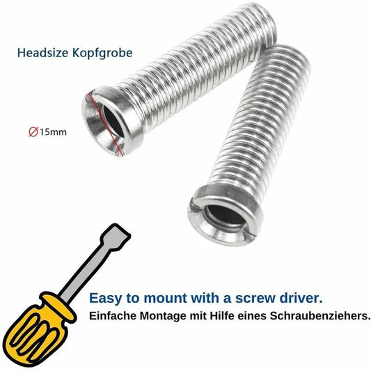 4 pcs Sink Basket Screws Stainless Steel 45Mm M12 Sink Basket Screws For Sink Strainer Plug -Silver - Image 3