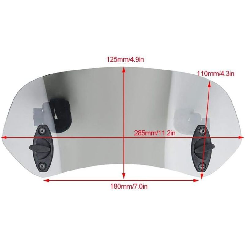Motorcycle Windshield Adjustable Clip On Windscreen Wind Deflector Windshield Accessories For Motorcycle Tawny - Image 3