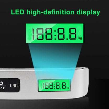 Travel Luggage Scale, Digital Luggage Scale For Suitcase With Temperature Reading 50Kg Capacity (Silver) - Image 3