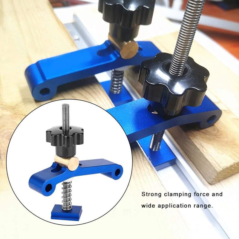 Metal T-Clamps, Multi-Purpose Aluminum Alloy T-Slot Clamp Woodworking Tool Set, Terminal Block T-Clamp Carpentry - Image 3